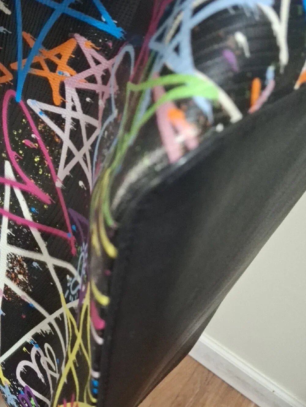 Betsey Johnson Black Multicolor Graffiti Heart Tote - Picture 9 of 15